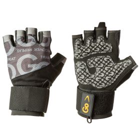 MED WRIST WRP GLV BLK/GRY